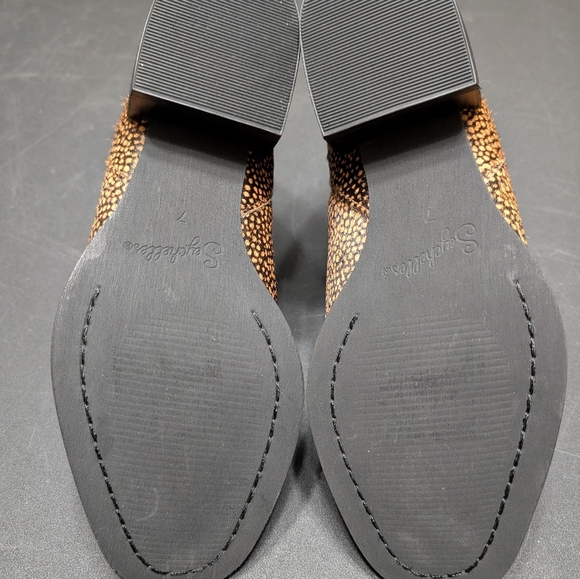 Seychelles Dyed Calf Hair Tan Black Leopard Animal Print Offstage Ankle Boots 7 - Picture 8 of 10